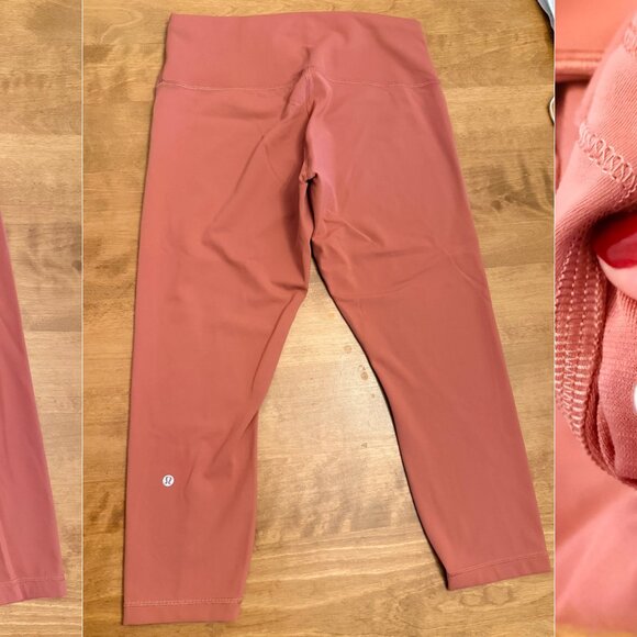 lululemon Wunder Train High-Rise Crop 23" Leggings Brier Rose Size 14 - Picture 2 of 3